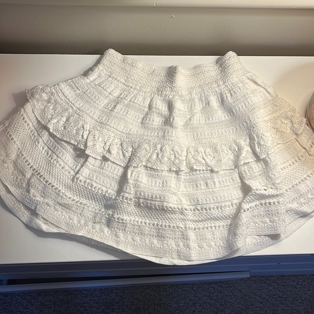 Aerie White Mini Ruffle Skirt Size XS NWT